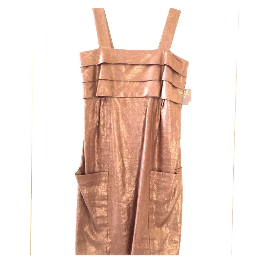 Taylor Cocktail Dress Gold Size 4 NWT
